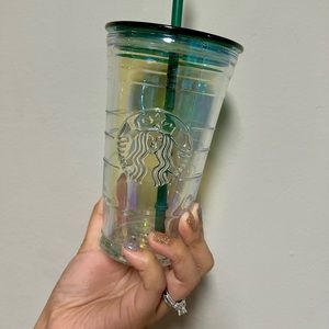 Starbucks Iridescent Aurora Glass Cup